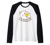 Molang Piu Piu Abbraccio Carino Anime Coniglio Maglia con Maniche Raglan