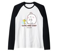 Molang & Piu Piu Carino E Accogliente Anime Maglia con Maniche Raglan