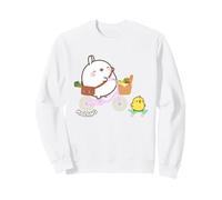 Molang Piu Piu Cavalcando Bicicletta & Skateboard Anime Felpa