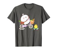 Molang Piu Piu Cavalcando Bicicletta & Skateboard Anime Maglietta