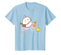 Molang Piu Piu Equitazione Bicicletta & Skateboard Anime Bambini Maglietta