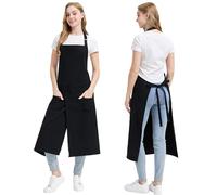 Molaxhome Grembiule diviso con tasche, grembiule unisex con cinghia regolabile per la cucina in ceramica