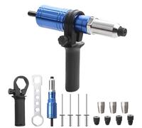 Molbory Kit adattatore per rivetti da 2,4 mm, 3,2 mm, 4 mm, 4,8 mm, per avvitatore a batteria con 100 rivetti, rivetti ciechi