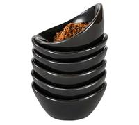 Molbory Set di 6 ciotole per salse, 8,5 cm, ciotole in ceramica, piccole ciotole, tapas, set di ciotole per Charcuterie Board Sushi, salsa di pomodoro, barbecue e accessori per feste (nero)