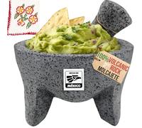 Molcajete Mexicano ciotola originale fatta a mano in autentica pietra lavica in Messico - Molcajete de Piedra vulcanica - Pestello vulcanico messicano - Autentica pietra lavica