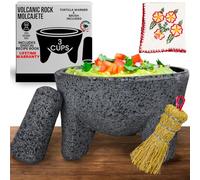 Molcajete Mexicano ciotola originale fatta a mano in autentica pietra lavica in Messico - Molcajete de Piedra vulcanica - Pestello vulcanico messicano - Autentica pietra lavica