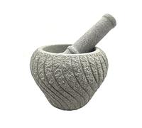 molcajete Set di mortaio e pestello Granito pesante non lucidato Mortaio pestelli Prestazioni migliorate aspetto organico Frantumatore pillole Macina spezie(Piccolo)