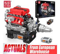 Mold King 10204 Technical Car Engine Toys The motorizzato FE Sports Car V8 Engine Building Block Brick Kids regalo di natale