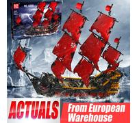 Mold King 13109 Movie Toys The MOC Queen anne's Revenge Ship Model Assembly Building Block Brick Kids Christmas New Year Gifts