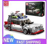 MOLD KING 27020 Giocattoli per auto tecniche Il Mini Ghost Bustered ECTO-1 Modello di auto Assemblaggio Building Block Mattoni Regali di Natale per bambini