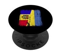 Moldavia Ucraina Mezza bandiera Moldava Patrimonio ucraino PopSockets PopGrip Adesivo