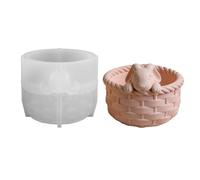 Molde De Tarro De Silicona - Molde De Cesta Conejo Pascua Almacenamiento, Para Contenedor De Joyas |3,62 x 3,98 x 2,95 PulgadasOrganizadores Profesores Talleres Joyeros Y