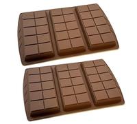 Molde para hornear chocolate, Molde para chocolate profundo | 2 moldes profundos de silicona para hornear chocolate | Molde principiantes con 10 barras de caramelo de chocolate rellenas de fácil l