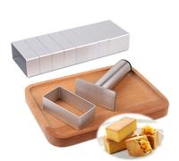 Molde rectangular alargado de aluminio para tarta de pi a de 2,1 cm de altura, de acero inoxidable, para fondant, galletas y bizcochos.