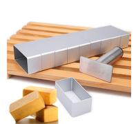 Molde rectangular extragrande de aluminio para tarta de pi a de 2,7 cm de altura, de acero inoxidable, para alisar y crear galletas.