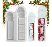 Moldes De Silicona Navideños Con Diseño De Santa |Christmas Silicone Mold | Moldes Para Dulces Navideños | Molds Manualidades Chocolate Galletas Jabón Hielo Decoración Cocina Fiestas - 16x9.5x1.3cm