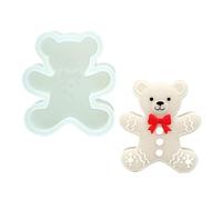 Moldes De Silicona Navideños - Molde De Galleta De Jengibre En Forma De Oso | Molde De Repostería Antiadherente Fácil Desmoldado Para Fondant, Chocolate, Cupcakes, Velas, Postres Y Decoraciones