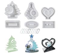 Moldes De Silicona Navideños | Set De 6 Reutilizables De Copo De Nieve Y Marco Fotográfico | Moldes Para Repostería Manualidades Decoración Hogar Navidad Halloween Fiestas