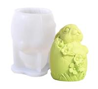 Moldes Para Hacer Velas De Conejito De Huevo De Flor De Pascua - Moldes De Silicona Para Velas, Moldes Para Velas De Conejo | Adornos Artesanales, Molde De Yeso De Cemento Reutilizable Para