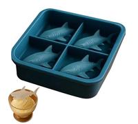 Moldes Para Hielo | Molde Reutilizable Con Forma De Tiburón De 4 Cavidades | Molde Para Hacer Hielo | Ideal Para El Hogar, La Cocina, Reuniones Familiares, Celebraciones, Ristoranti, Picnic