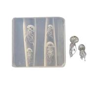 Moldes para uñas, Stampi in silicone for nail art, strumenti for la formazione di manicure con meduse for creazione gioielli in resina