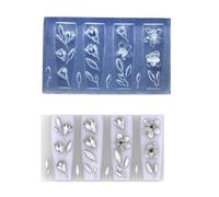 Moldes para uñas, Stampo in silicone for nail art a tema floreale multicolore(G)