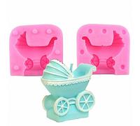 MoldFun Stampo in silicone 3D per passeggino, carrozzina, sapone, candele, decorazione torte, fondente, caramelle, cioccolato, pasta di gomma