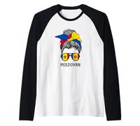 Moldovan Girl Moldovan Heritage Moldova Flag Maglia con Maniche Raglan