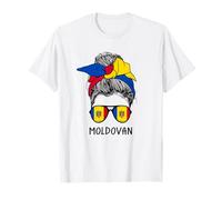 Moldovan Girl Moldovan Heritage Moldova Flag Maglietta