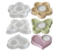 Molds for Resin - Silicone Craft Supplies | 3 Pieces Easy Release Candlestick Epoxy Mold with Cute Design, Wax Plaster Home Decor Accessory for Art Projects Holiday Birthday Party Favors