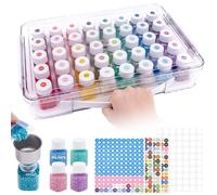 MOLEDINO 40 Slots Diamond Painting Kit, Scatola per Diamond Painting Accessori, Conservazione Contenitore di Plastica Trasparente con Base in Schiuma per Perline, Semi e Strass