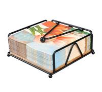 MOLEDINO Portatovaglioli per Cucina Tavolo da Pranzo, Portatovagliolo con Braccio Ponderato Pranzo Moderno in Ghisa Robusta, Napkin Holder Base in Legno per Picnic Party All'aperto Bar (Nero)