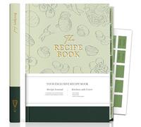 Molekaus Libro di ricette: libro di ricette bianco per scrivere le tue ricette con copertina in pelle bicolore - quaderno di ricette con copertina rigida per 55 ricette - 21,6 x 15,2 cm ricettario per