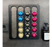 molemo Porta capsule per Nespresso Vertuo, organizer autoadesivo per capsule, dispenser da parete senza foratura, supporto per capsule Vertuo, ideale per campeggio (nero)