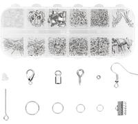 MOLENCO 800 Pezzi Kit per la Creazione di Gioielli, Fare Riparazione Gioielleria con Scatola di Plastica, per Fai da Te Principianti Braccialetti Collane Portachiavi (Argenteo)
