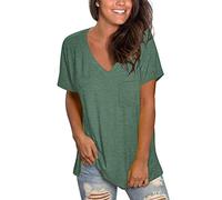MOLERANI Magliette Basic da Donna Magliette Larghe a Maniche Corte Camicette fluide Top Verde M