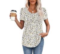 MOLERANI T-Shirt da Donna Top a Maniche Corte T-Shirt Morbida con Scollo Rotondo Top Estivi Casual e Allentati Ferri di Cavallo Colorati M