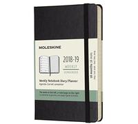 Moleskine 2018 - 2019 Agenda Settimanale 18 Mesi, con Spazio per Note, Tascabile, Copertina Rigida, Nero