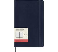 Moleskine Agenda Giornaliera 2027, Planner 12 Mesi Con Copertina Morbida e Chiusura Elastica, Formato Large 13x21 cm, Colore Blu Zaffiro