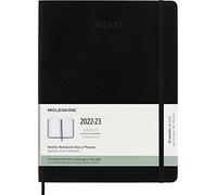 Moleskine - Agenda Settimanale 18-Mesi, Agenda Settimanale 2022/2023, Agenda Settimanale con Copertina Morbida e Chiusura Elastica, Formato XL 19 x 25 cm, Colore Nero