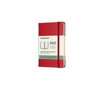 Moleskine, Agenda Settimanale 2022, Agenda Settimanale 12 Mesi con Layout Orizzontale, Weekly Horizontal Planner, Copertina Rigida, Formato Pocket 9 x 14 cm, Colore Rosso Scarlatto, 144 Pagine