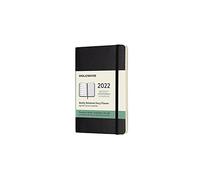 Moleskine, Agenda Settimanale 2022, Agenda Settimanale 12 Mesi, Weekly Planner e Notebook, Copertina Morbida, Formato Pocket 9 x 14 cm, Colore Nero, 144 Pagine