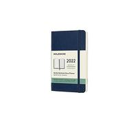 Moleskine Agenda Settimanale 2022, Agenda Settimanale 12 Mesi, Weekly Planner e Notebook, Copertina Morbida, Formato Pocket 9 x 14 cm, Colore Blu Zaffiro, 144 Pagine