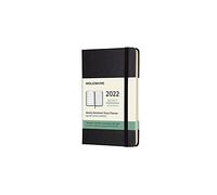 Moleskine, Agenda Settimanale 2022, Agenda Settimanale 12 Mesi, Weekly Planner e Notebook, Copertina Rigida, Formato Pocket 9 x 14 cm, Colore Nero, 144 Pagine