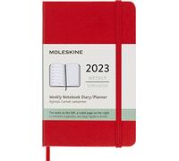 Moleskine Agenda Settimanale 2023, Agenda 12-Mesi, Agenda Settimanale, Copertina Rigida, Formato Tascabile 9 x 14 cm, Colore Rosso Scarlatto