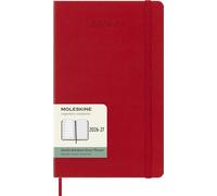 Moleskine 18 Monate Wochen Notizkalender 2026/2027, L/A5, 1 Wo = 1 Seite, Rechts linierte Seite, Fester Einband, Scharlachrot