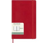 Moleskine 18 Monate Wochen Notizkalender 2026/2027, Large/A5, 1 Wo = 1 Seite, rechts linierte Seite, Weicher Einband, Scharlachrot