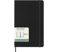 Moleskine 18 Monate Wochenkalender 2026/2027, L/A5, 1 Wo = 2 Seiten, Horizontal, Fester Einband, Schwarz