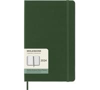 Moleskine Agenda Settimanale con Spazio per Note 12 Mesi 2024, Agenda 2024, Formato Large 13x21, Copertina Rigida e Chiusura Elastica, Colore Verde Mirto