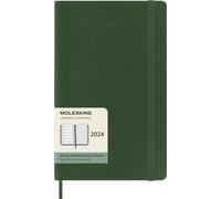 Moleskine Agenda Settimanale con Spazio per Note 12 Mesi 2024, Agenda 2024, Formato Large 13x21, Copertina Morbida e Chiusura Elastica, Colore Verde Mirto